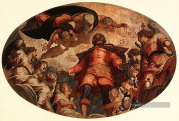 Glorification de St Roch italien Renaissance Tintoretto Peinture à l'huile